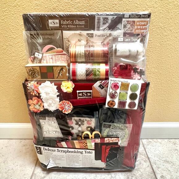 Scrapabilities Gift Set Scrapbooking tote with Supplies NWOT